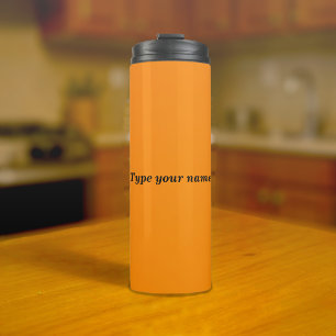 Uw naam op oranje tumbler thermosbeker