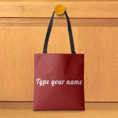 Uw naam op rode boodschappentas tote bag