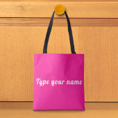 Uw naam op roze boodschappentas tote bag