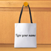 Uw naam op witte boodschappentas tote bag