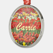 Uw naam ornamenten op maat Tulp Bloemen (Links)