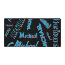 Uw naam patroon monogram blauwe rode zwarte kleur
