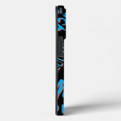 Uw naam patroon monogram blauwe rode zwarte kleur Case-Mate iPhone case (Achterkant / Rechts)