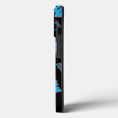 Uw naam patroon monogram blauwe rode zwarte kleur Case-Mate iPhone case (Achterkant / Links)