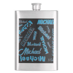 Uw naam patroon monogram blauwe rode zwarte kleur flacon
