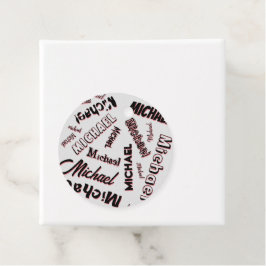 Uw naam patroon monogram roos kleur schaduw bedankjes labels