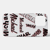 Uw naam patroon monogram roos kleur schaduw Case-Mate iPhone case (Achterkant (horizontaal))