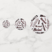 Uw naam patroon monogram roos kleur schaduw confetti (Achterkanten)