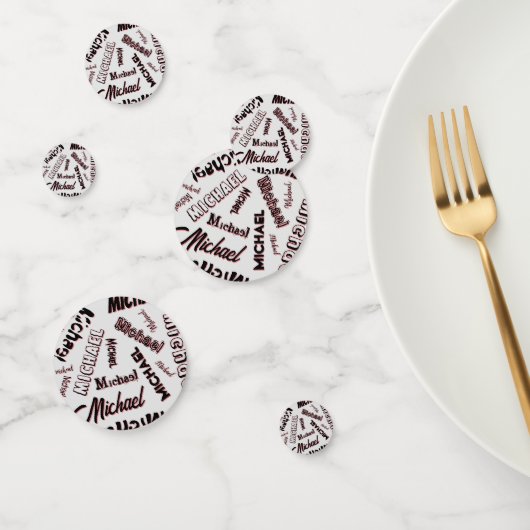 Uw naam patroon monogram roos kleur schaduw confetti (Groep)