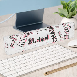 Uw naam patroon monogram roos kleur schaduw naambordje