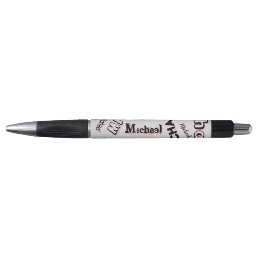 Uw naam patroon monogram roos kleur schaduw pen (Voorkant)