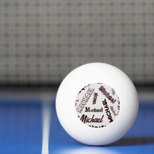 Uw naam patroon monogram roos kleur schaduw pingpongbal