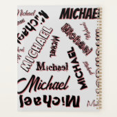 Uw naam patroon monogram roos kleur schaduw planner (Achterkant)