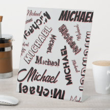 Uw naam patroon monogram roos kleur schaduw