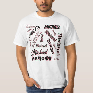 Uw naam patroon monogram roos kleur schaduw t-shirt