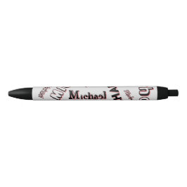 Uw naam patroon monogram roos kleur schaduw zwarte inkt pen