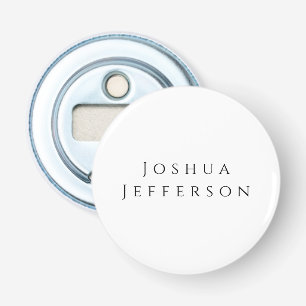 Uw Naam Professioneel Creatief Eenvoudig Zwart Wit Button Flesopener