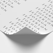 Uw Naam Professioneel Creatief Eenvoudig Zwart Wit Cadeaupapier (Hoek)
