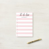 Uw Naam Takenlijst Roze Gestreepte Post-it® Notes (Op bureau)