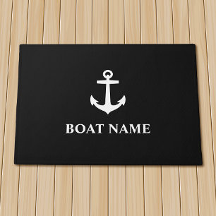 Uw naam van de boot Anchor Black Deurmat