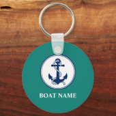 Uw naam van de boot Anchor & Rope Sleutelhanger (Voorkant)