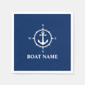 Uw naam van de boot compass Anchor Blue Servet (Voorkant)