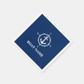 Uw naam van de boot compass Anchor Blue Servet (Hoek)