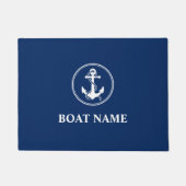 Uw naam van de boot Rope & Anchor Blue Deurmat (Voorkant)