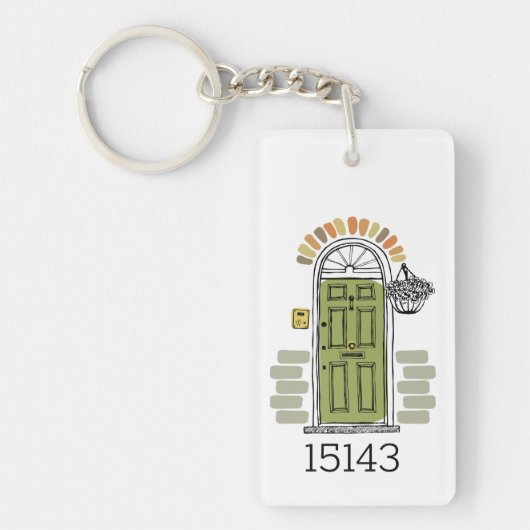 Uw naam van de verkoper in Zip Code Marketing Sleutelhanger (Voorkant)