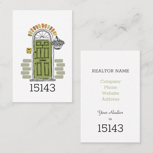 Uw naam van de verkoper in Zip Code Marketing Visitekaartje (Voorkant / Achterkant)