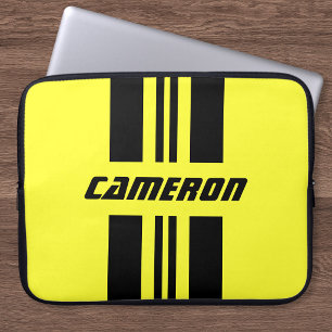 Uw naam volledig op maat gemaakte kleuren Racing S Laptop Sleeve