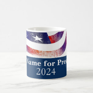 Uw naam voor president 2024 Amerikaanse vlag Koffiemok