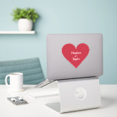 UW NAMEN in een hart Sticker (Laptop op bureau)