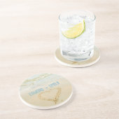 Uw Namen Sandy Beach Heart Coaster Zandsteen Onderzetter (Zijkant)