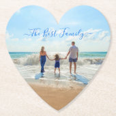 Uw ontwerp Aangepaste foto en tekst Beste familie Kartonnen Onderzetters (Voorkant)