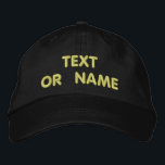 Uw ontwerp aangepaste tekst geborduurd honkbal Pet<br><div class="desc">Kies Lettertypen en Kleur - Ontwerp Uw Eigen Gemakkelijk Gepersonaliseerde Aangepaste Tekst Geborduurde Petten - Voeg Jouw tekst / Naam / Logo / meer toe met Aanpassingsgereedschap - Kies Uw Kleur / Grootte / Lettertype - Maak Uw Unieke Zakelijke Promotionele Pet / Honkbal Petten / Gift:) Good Luck - Be...</div>