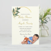 Uw ontwerp Baby Boy Douche Uitnodiging Sjabloon (Staand voorkant)