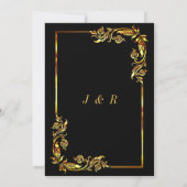 Uw ontwerp Black Gold Wedding Invitation Sjabloon (Achterkant)
