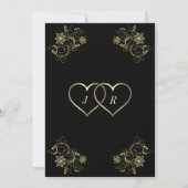 Uw ontwerp Black Gold Wedding Invitation Sjabloon (Achterkant)