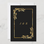 Uw ontwerp Black Gold Wedding Invitation Sjabloon (Achterkant)