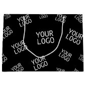 Uw ontwerp, foto of bedrijfslogo willekeurig geran groot cadeauzakje (Voorkant)