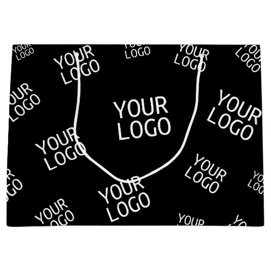 Uw ontwerp, foto of bedrijfslogo willekeurig geran groot cadeauzakje (Voorkant)