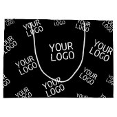 Uw ontwerp, foto of bedrijfslogo willekeurig geran groot cadeauzakje (Achterkant)