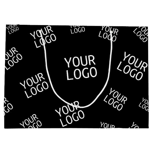 Uw ontwerp, foto of bedrijfslogo willekeurig geran groot cadeauzakje (Achterkant)