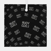 Uw ontwerp, foto of zakelijke Logo willekeurig bet Glas Ornament (Achterkant)