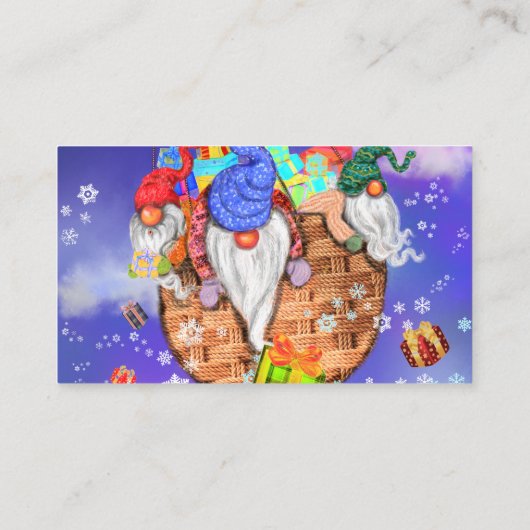 Uw ontwerp Gnome Kerstmis visitekaartje sjabloon (Achterkant)