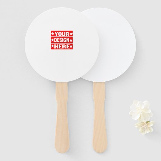 Uw ontwerp hier Aangepast Handwaaier (Voorkant en achterkant)