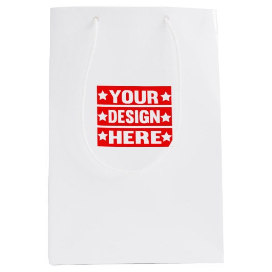 Uw ontwerp hier Aangepast Medium Cadeauzakje (Voorkant)