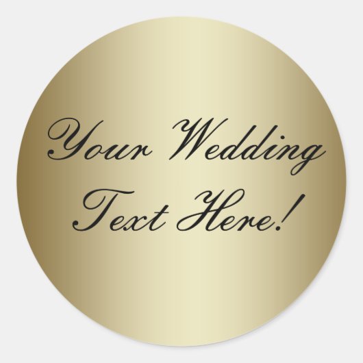 Uw ontwerp hier!  gouden trouwzegel ronde sticker (Voorkant)