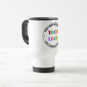 Uw ontwerp merk reis mok sjabloon (Voorkant links)